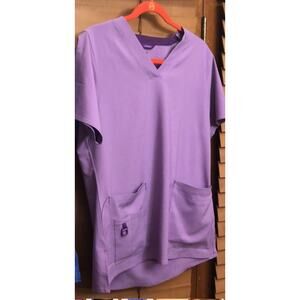 Carhartt Scrub Top Womens Small Purple Force Cross Flex Modern Fit Nurse Shirt ^